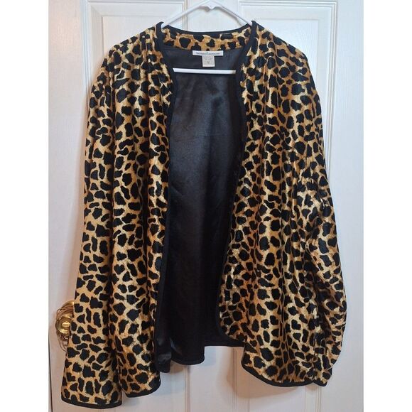 Serengeti Catalog Cheetah Animal Print Velvet Blazer Jacket Maximalism Size 3X - Picture 1 of 10